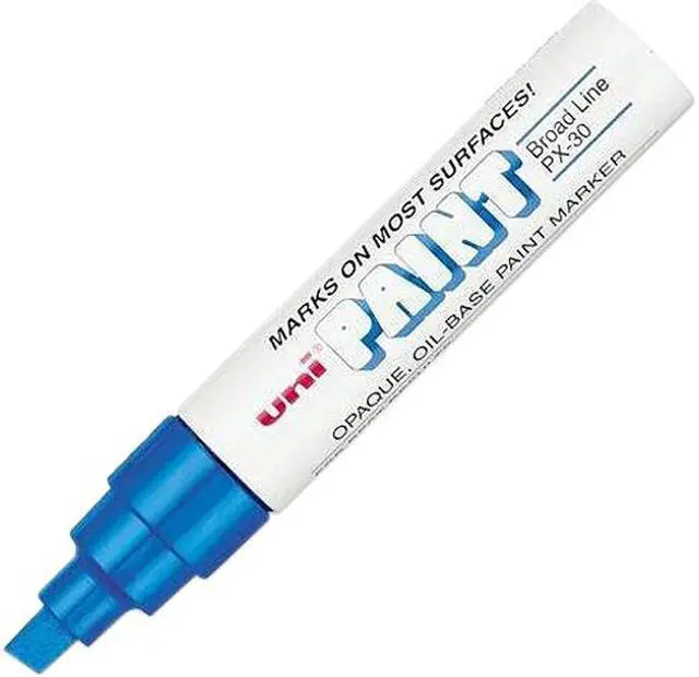 Main image of Uni-Paint Permanent Marker, Broad Chisel Tip, Blue 63733