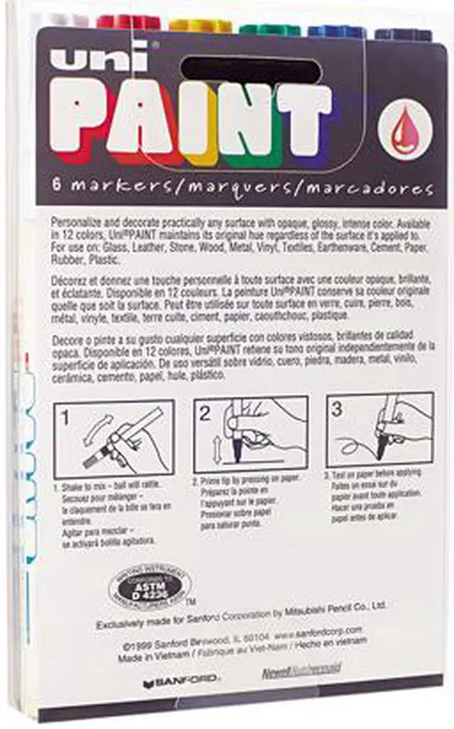 Alt view image 5 of 5 - Permanent Marker, Medium Bullet Tip, Assorted Colors, 6/Set 63630