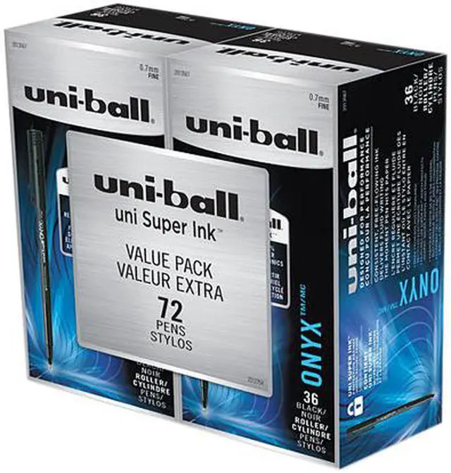 Alt view image 5 of 5 - Uni-ball ONYX Stick Roller Ball Pen, Fine 0.7mm Black Ink 72/Pack