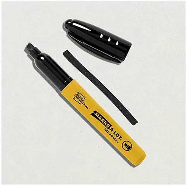Alt view image 4 of 7 - Avery UltraDuty Marks A Lot Permanent Markers, Bullet Tip, Water Resistant, Industrial Grade Ink, 12 Black Markers (29840)