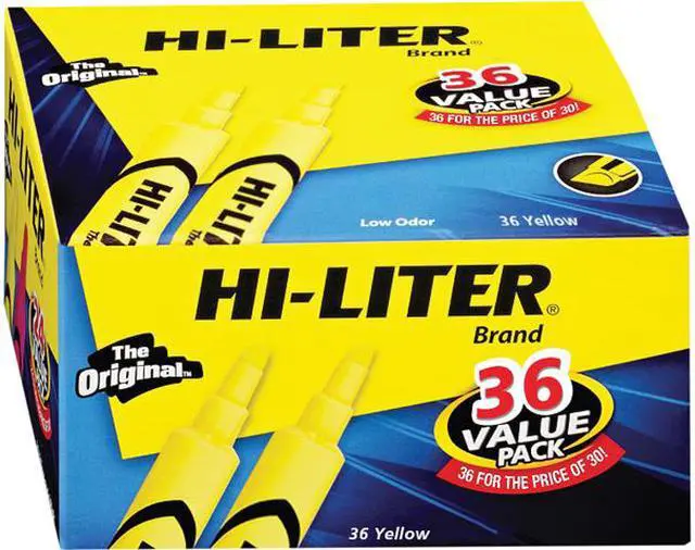 Main image of Avery HI-LITER Desk-Style Highlighters Chisel Tip Fluorescent Yellow 36/Box