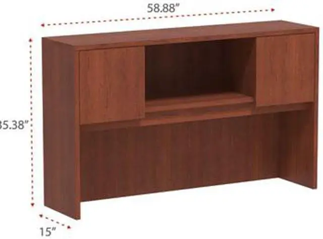 Alt view image 3 of 3 - Alera - VA286015MC - Alera Valencia Series Hutch with Doors, 58 7/8w x 15d x 35 1/2h, Medium Cherry