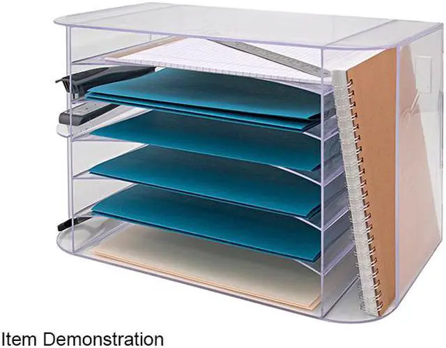 Alt view image 2 of 2 - Business Source 6-tray Jumbo Desk Sorter - 3 Pocket(s) - 6 Compartment(s) -