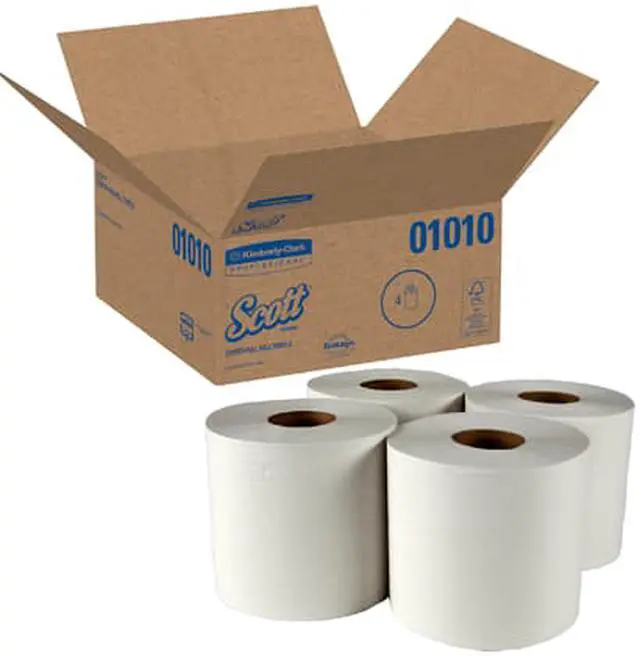 Alt view image 5 of 5 - Scott Essential Center Pull Paper Towels (01010), White, Perforated Hand Paper Towels, 500 Towels / Roll, 4 Rolls / Case