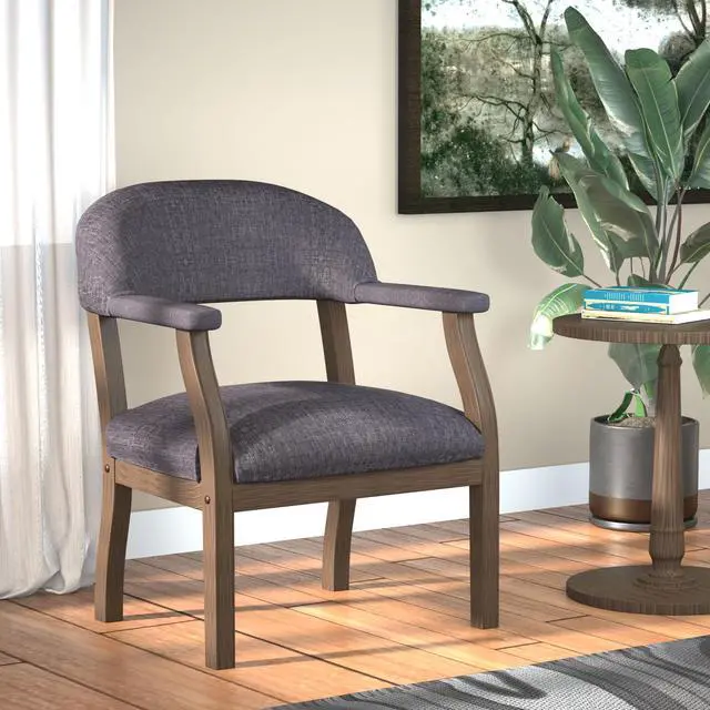 Alt view image 3 of 4 - BOSS Slate Grade Linen Captain Chair (B9540DW-SG)