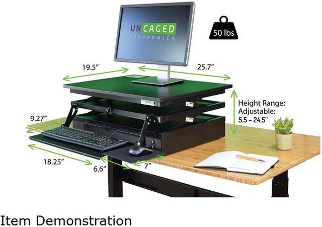 Tall Standing Desk Converter for Laptops & Single Monitors sit stand riser  – UncagedErgonomics
