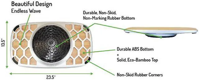 Alt view image 3 of 7 - BASE+ Standing Desk Balance Board - Balance Board Standing Desk Safe Easy to Use Non-Distracting Bamboo Aluminum Balance Boards Stay Active While Being Productive with Our balance trainer wobble board