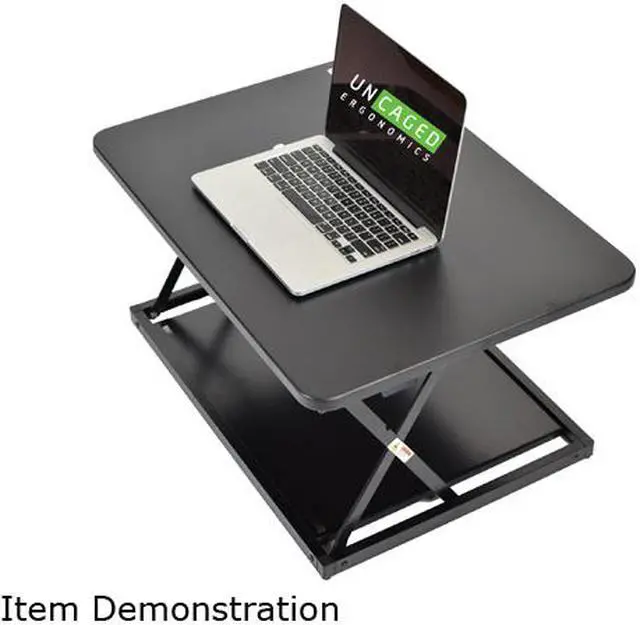 Alt view image 2 of 7 - CHANGEdesk Mini Desktop Standing Desk Converter - Adjustable Height Standing Desk Riser for sitting or standing Portable Standing Desk extender Stand Up Desk Riser Sit Stand Desk Converter for laptops