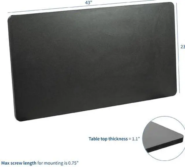 Alt view image 2 of 4 - VIVO Black 43 x 24 inch Universal Table Top for Sit to Stand Desk Frames
