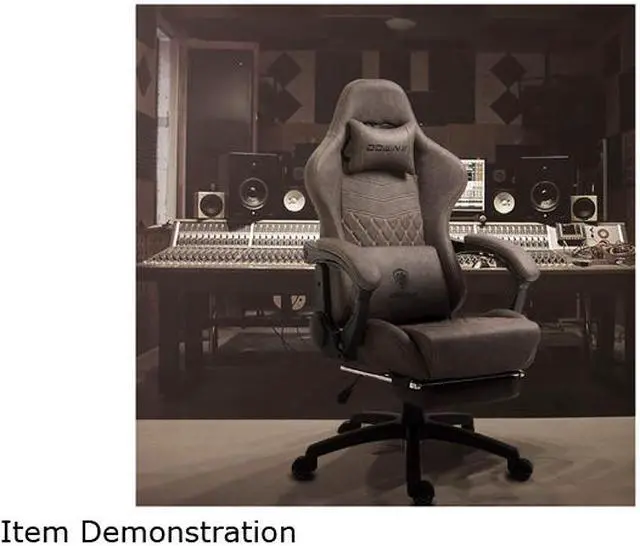 Alt view image 7 of 7 - Dowinx Vintage Gaming Chair Office Chair PC Chair with Massage Lumbar Support, Vintage Style PU Leather High Back Adjustable Swivel Task Chair with Footrest (Brown)