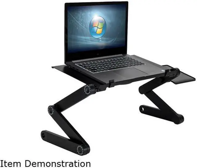 Alt view image 7 of 7 - Foldable Laptop Notebook Desk Table Stand Bed Tray With Fans, Black