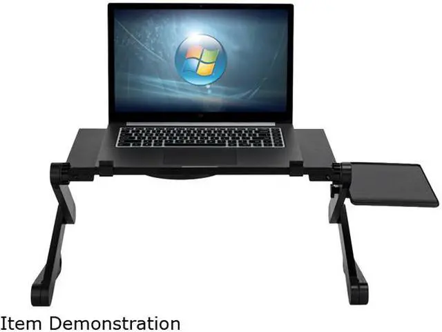 Alt view image 6 of 7 - Foldable Laptop Notebook Desk Table Stand Bed Tray With Fans, Black