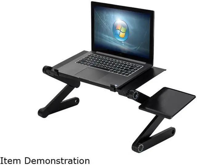 Alt view image 5 of 7 - Foldable Laptop Notebook Desk Table Stand Bed Tray With Fans, Black