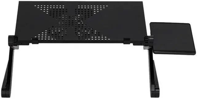 Alt view image 2 of 7 - Foldable Laptop Notebook Desk Table Stand Bed Tray With Fans, Black
