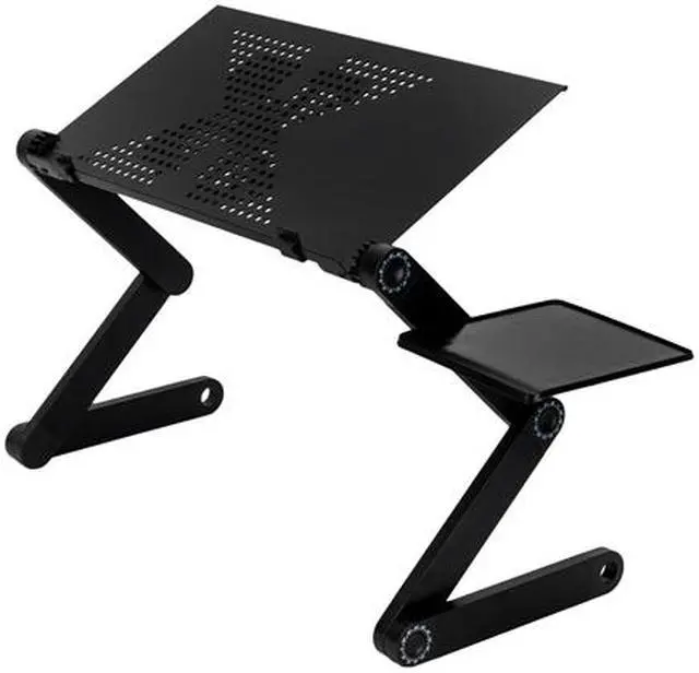 Alt view image 4 of 7 - Foldable Laptop Notebook Desk Table Stand Bed Tray With Fans, Black