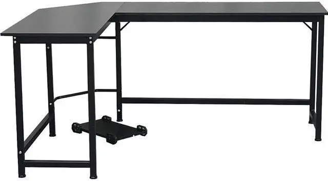 Alt view image 5 of 7 - 66" x 47" x 28" L-shaped Corner Desk Gaming Computer Workstation Table w/ CPU Stand Home Office