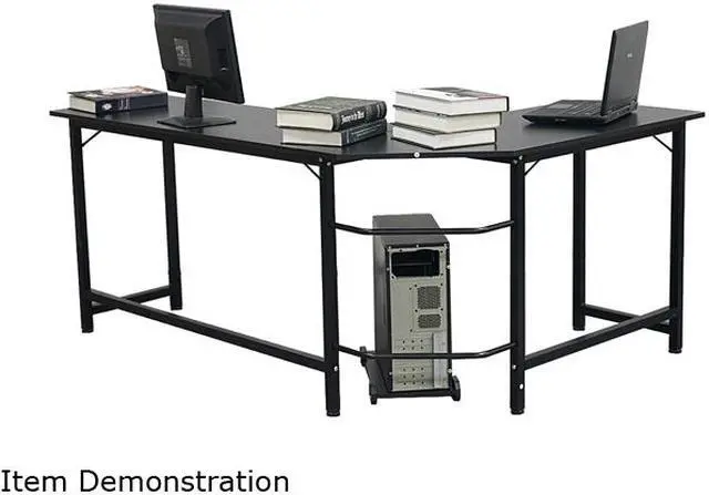Alt view image 3 of 7 - 66" x 47" x 28" L-shaped Corner Desk Gaming Computer Workstation Table w/ CPU Stand Home Office