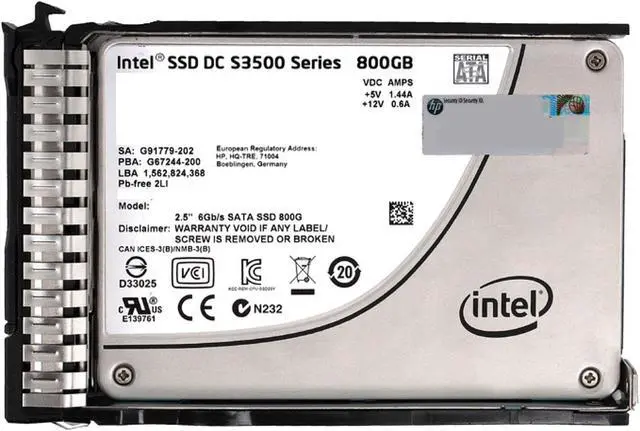 Alt view image 2 of 2 - 717973-B21 - HP 800GB 2.5" SATA 6Gb/s SC Enterprise Value MLC Solid State Drive