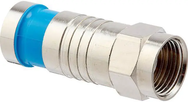 Main image of F RG6Q Compression Connector, Nickel Plate. 10/Clamshell