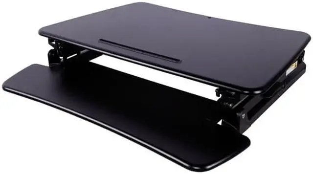 Alt view image 3 of 3 - TygerClaw TYDS13015 Ergonomic Sit-Stand Desktop Workstation Stand (Black)