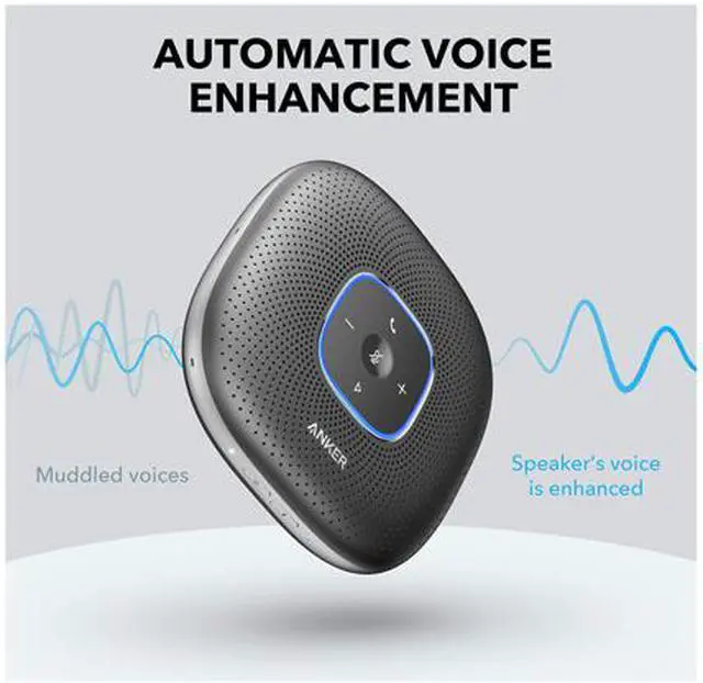 Alt view image 3 of 5 - Anker PowerConf Bluetooth Speakerphone with 6 Microphones, Enhanced Voice Pickup, 24 Hour Call Time, Bluetooth 5, USB C, Conference Speaker Compatible with Leading Platforms, PowerIQ Technology