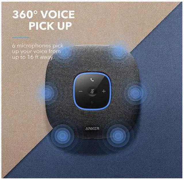 Alt view image 4 of 5 - Anker PowerConf S3 Bluetooth Speakerphone with 6 Mics, Enhanced Voice Pickup, 24H Call Time, App Control, Bluetooth 5, USB C, Conference Speaker Compatible with Leading Platforms, Home Office