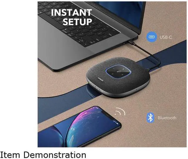 Alt view image 5 of 5 - Anker PowerConf S3 Bluetooth Speakerphone with 6 Mics, Enhanced Voice Pickup, 24H Call Time, App Control, Bluetooth 5, USB C, Conference Speaker Compatible with Leading Platforms, Home Office