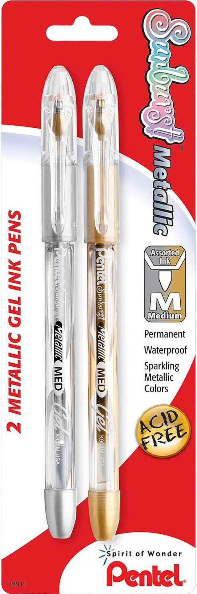 Main image of Pentel Sunburst Metallic Color Permanent Gel Pens