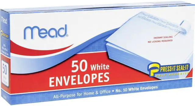 Main image of Mead Plain White Self-Seal Business Envelopes