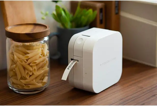 Alt view image 3 of 3 - Brother P-touch CUBE PT-P300BT Smartphone Dedicated Label Maker, Bluetooth, Thermal Transfer, 180 dpi, 20mm./sec, Up to 2 Print Lines, Manual Cutter - White