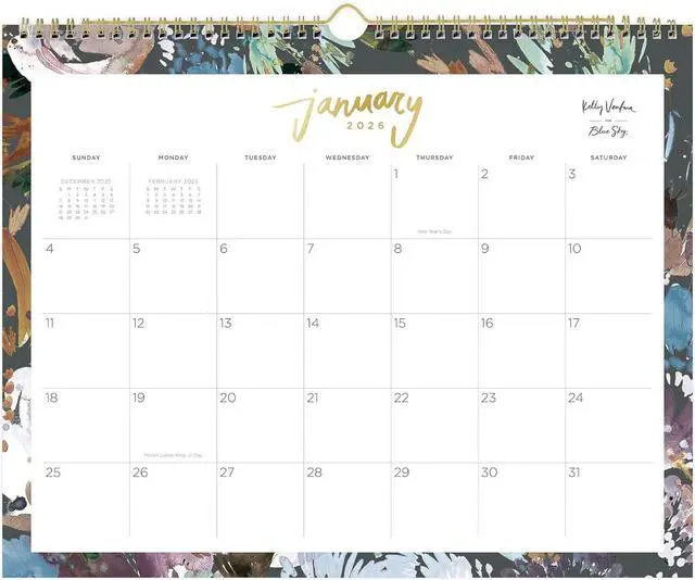 Alt view image 2 of 3 - 2026 Blue Sky Monthly Wall Calendar, 15" x 12", Midnight Garden, January To December, 149058