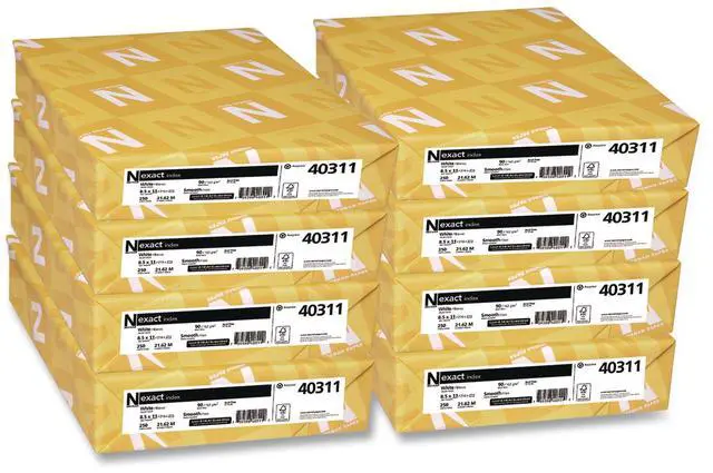 Main image of Neenah Exact Index Card Stock - 94 Bright - 90 lb Index Weight - 8.5 x 11 - White - 250 Sheets/Ream - 8 Reams/Carton - 40311