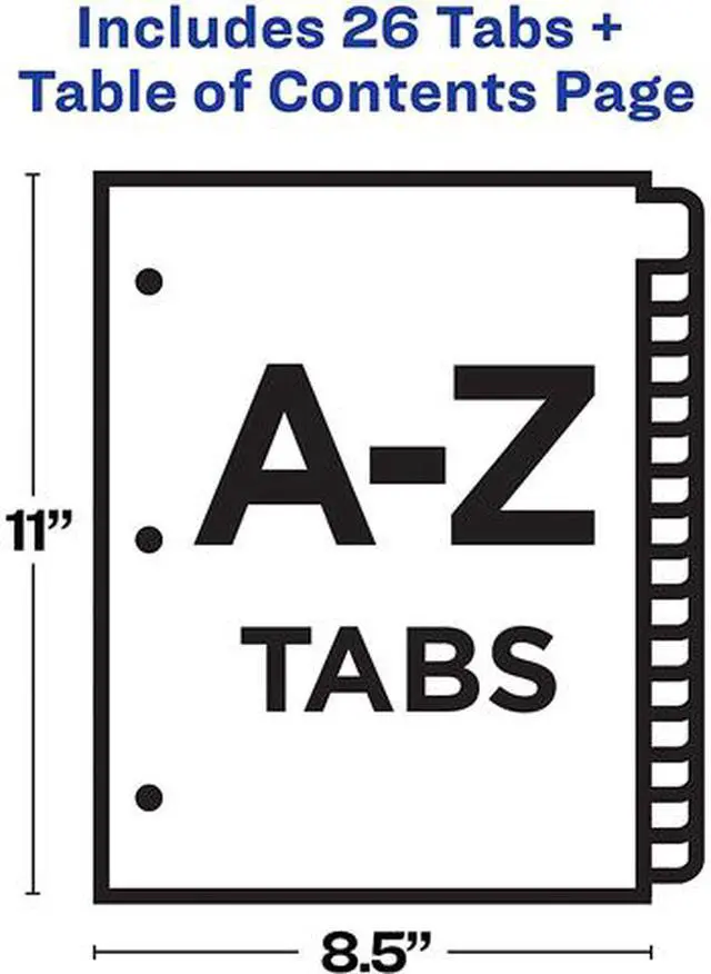 Alt view image 4 of 6 - Avery Ready Index A-Z Tab Dividers, Customizable TOC, 1 Set (11828)
