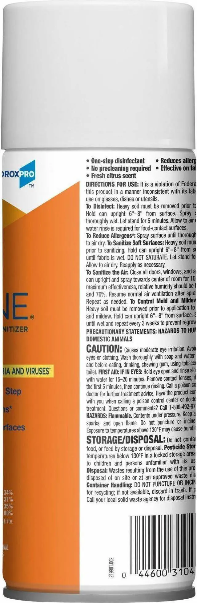 Alt view image 2 of 5 - Clorox 4 in One Disinfectant Sanitizer - 1 Each 31043