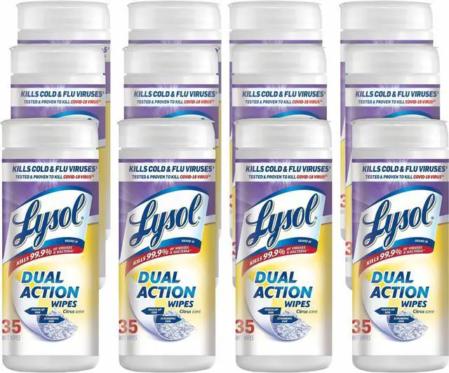 Alt view image 2 of 3 - Lysol Dual Action Citrus Wipes