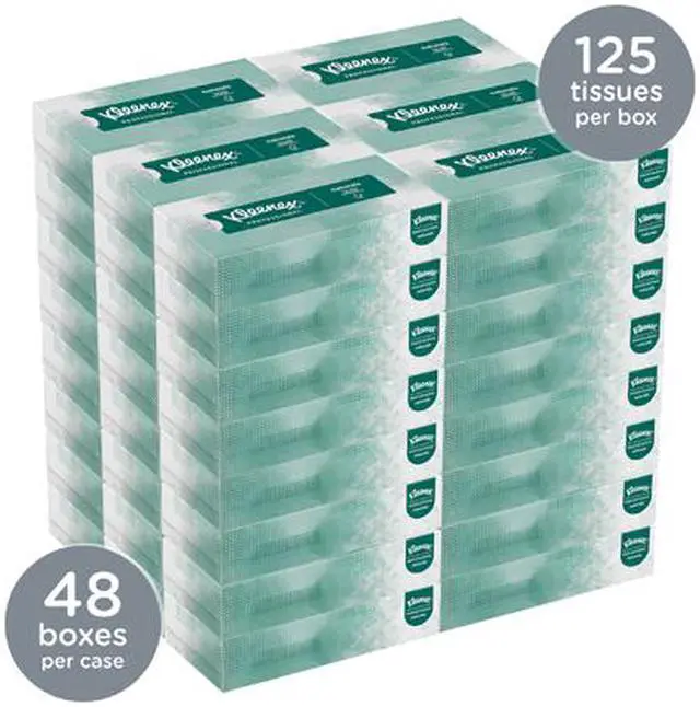 Alt view image 5 of 6 - Kleenex Professional Naturals Facial Tissue for Business (21601), Flat Face Tissue Box, 2-PLY, 48 Boxes / Case, 125 Soft Sheets / Box, 6,000 Sheets / Case
