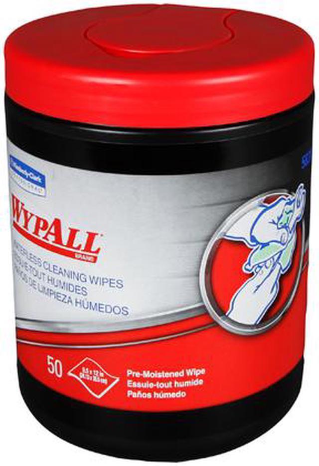 Alt view image 2 of 2 - WypAll Waterless Industrial Cleaning Wipes (58310), Heavy Duty Moist Wipers, 1 Portable Canister of 50 Sheets