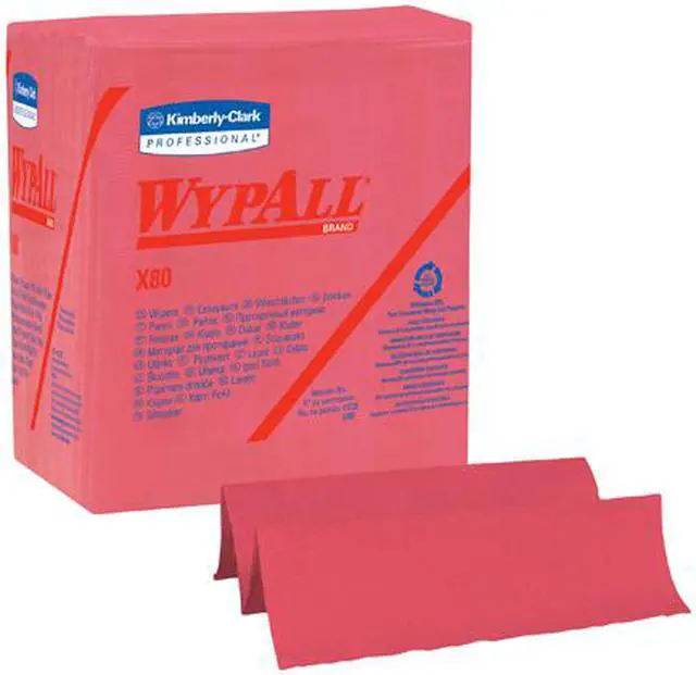 Alt view image 3 of 4 - WypAll X80 Reusable Wipes (41029), Extended Use Cloths Quarter-fold Format, Red, 50 Sheets / Pack; 4 Packs / Case; 200 Folded Sheets / Case
