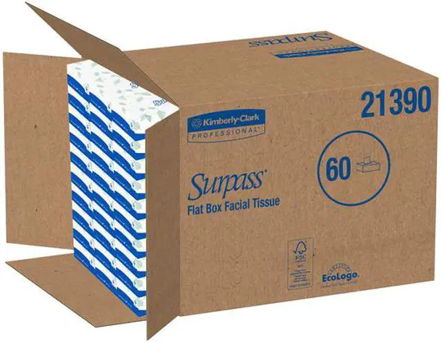 Alt view image 5 of 5 - Surpass Facial Tissue Flat Box (21390), 2-Ply, White, Unscented, 125 Tissues / Box, 60 Boxes / Big Case