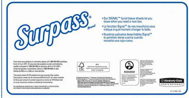 Alt view image 3 of 5 - Surpass Facial Tissue Flat Box (21390), 2-Ply, White, Unscented, 125 Tissues / Box, 60 Boxes / Big Case