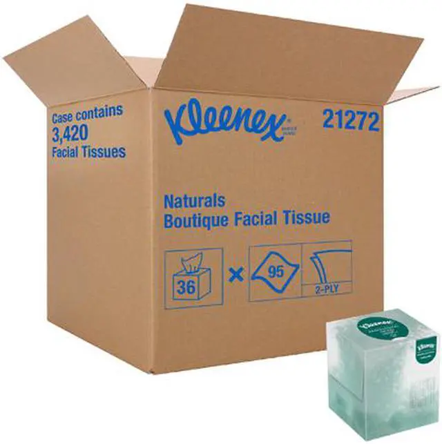 Alt view image 6 of 6 - Kleenex Professional Naturals Boutique Facial Tissue Cube for Business (21272), Upright Face Tissue Box, 2-PLY, 6 Bundles / Case, 6 Boxes / Bundle, 36 Boxes / Case