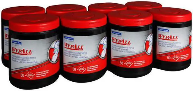 Alt view image 3 of 4 - WypAll Waterless Industrial Cleaning Wipes (58310), Heavy Duty Moist Wipers, 8 Portable Canisters of 50 Sheets