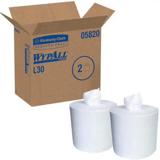 Alt view image 5 of 5 - WypAll L30 DRC Towels (05820), Strong and Soft Wipes, Center-Pull Rolls, White, 300 Sheets / Roll, 2 Rolls / Case, 600 Wipes / Case