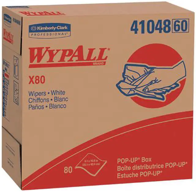 Alt view image 2 of 3 - WypAll X80 Reusable Wipes (41048), Extended Use Cloths Pop-Up Box Format, White, 80 Sheets / Box; 5 Boxes / Case; 400 Sheets / Case