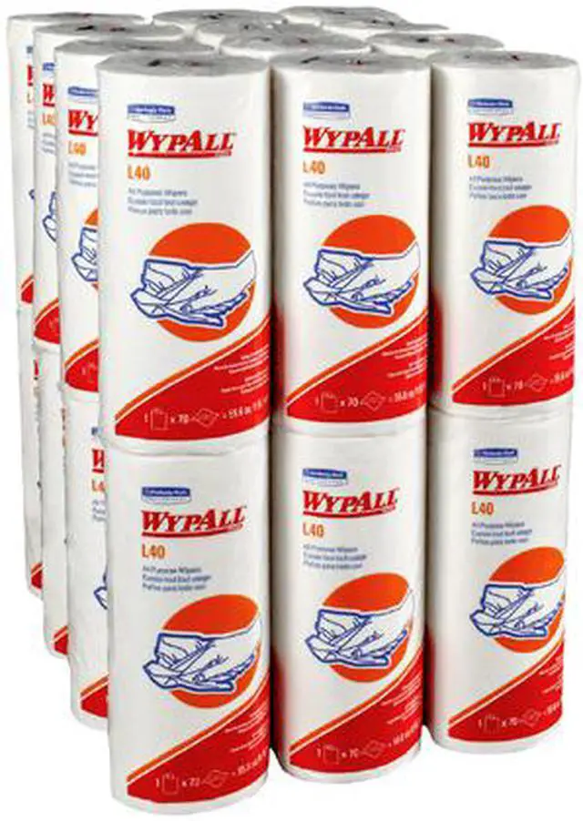 Alt view image 3 of 4 - WypAll L40 Disposable Cleaning and Drying Towels (05027), Limited Use Towels, White, 24 Rolls per Case, 70 Sheets per Roll, 1,680 Sheets Total