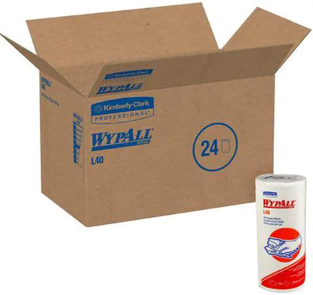 Alt view image 4 of 4 - WypAll L40 Disposable Cleaning and Drying Towels (05027), Limited Use Towels, White, 24 Rolls per Case, 70 Sheets per Roll, 1,680 Sheets Total