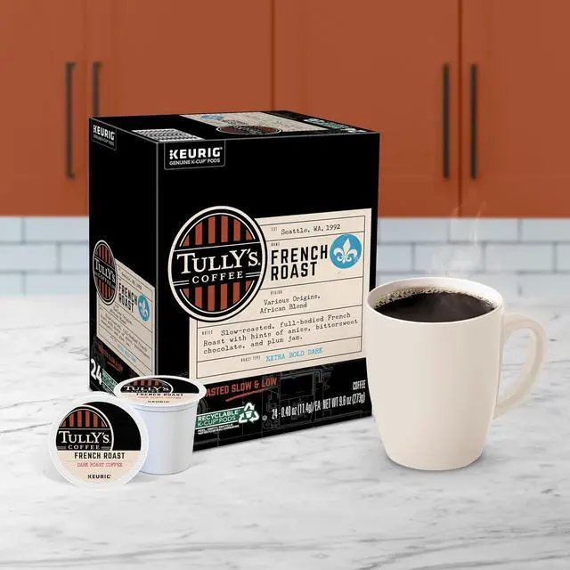 Alt view image 5 of 8 - Tully's Coffee French Roast, Keurig Single-Serve K-Cup Pods, Dark Roast Coffee, 24 Count/Box