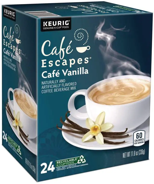 Alt view image 5 of 9 - Café Escapes Café Vanilla, Keurig Single-Serve K-Cup Pods, 24 Count/Box (6812)