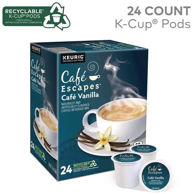 Alt view image 6 of 9 - Café Escapes Café Vanilla, Keurig Single-Serve K-Cup Pods, 24 Count/Box (6812)