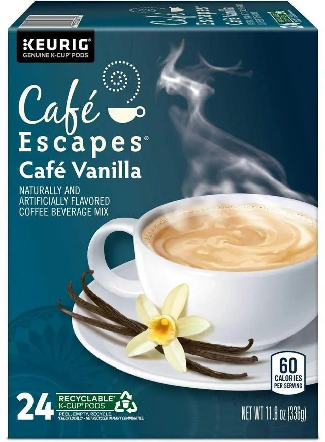 Alt view image 7 of 9 - Café Escapes Café Vanilla, Keurig Single-Serve K-Cup Pods, 24 Count/Box (6812)